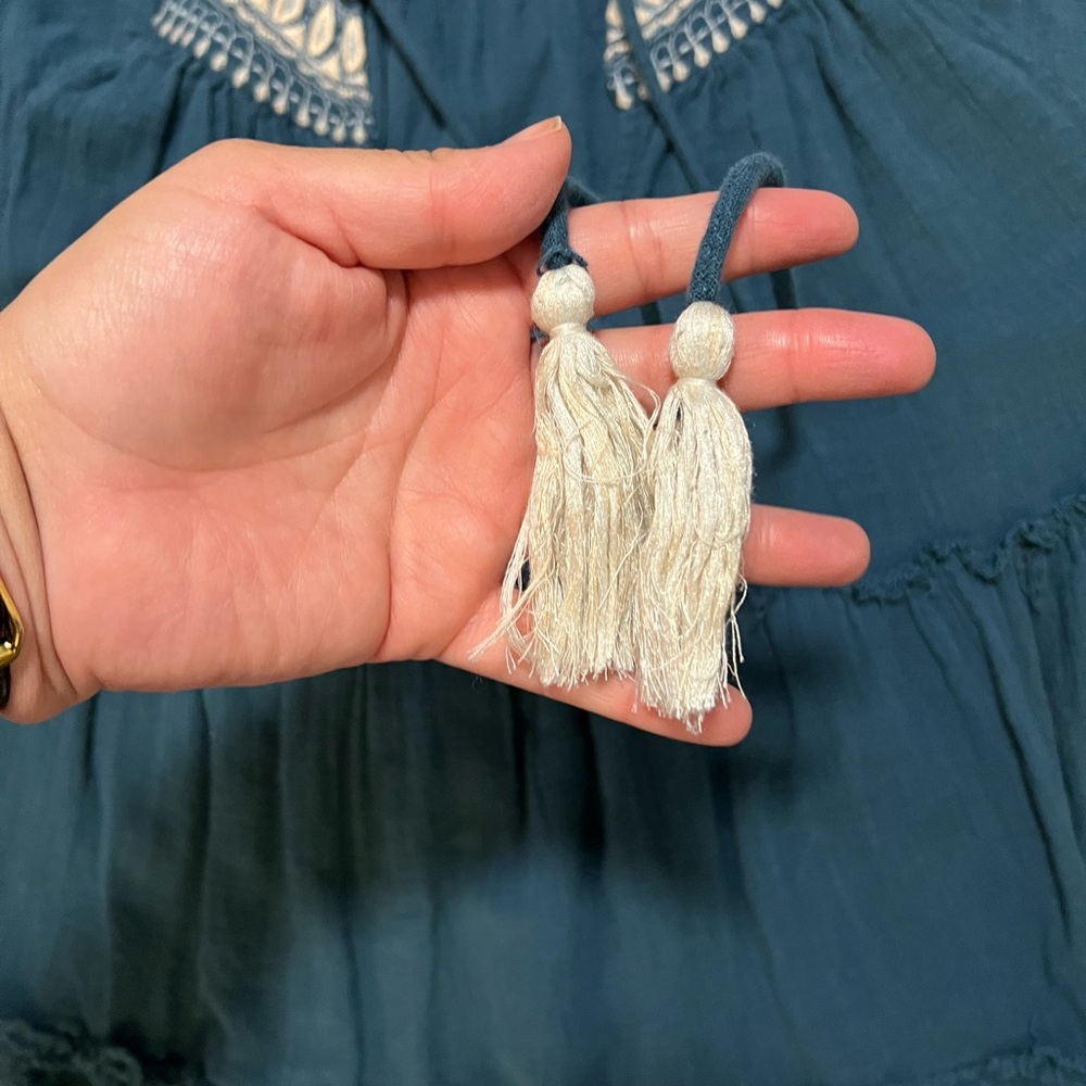 Free People Blue Embroidered Mini Dress - Picture 7 of 9